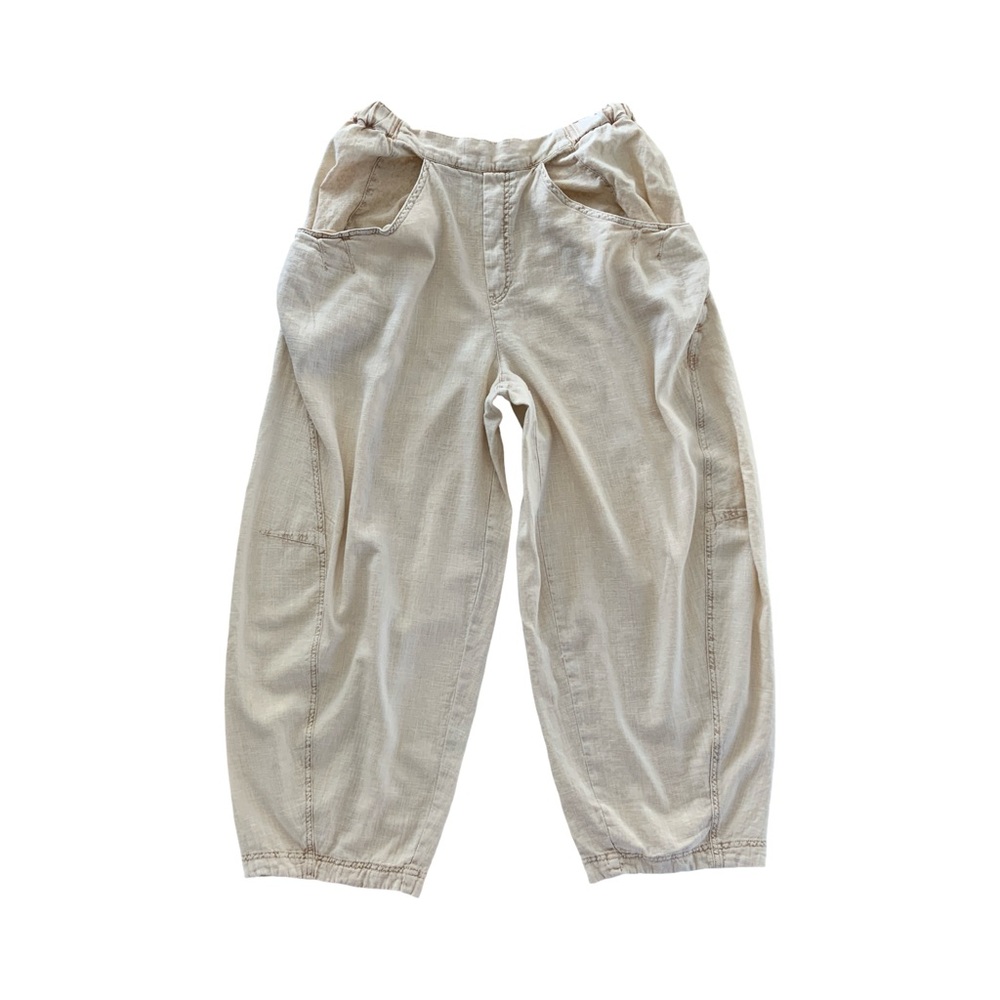Free People High Road Barrel Linen Blend Pant Size L - Picture 3 of 7